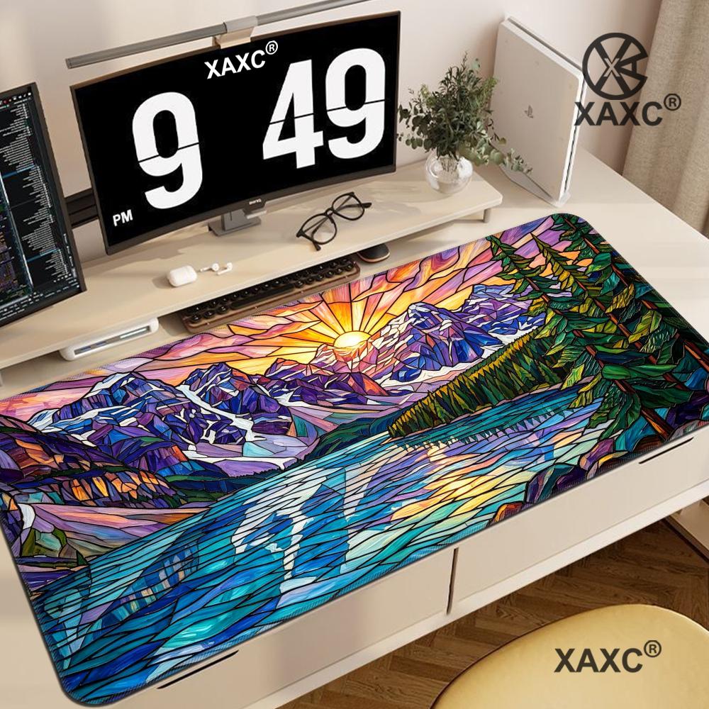 Desk Setup Natural - Tapis de bureau en verre teinté
