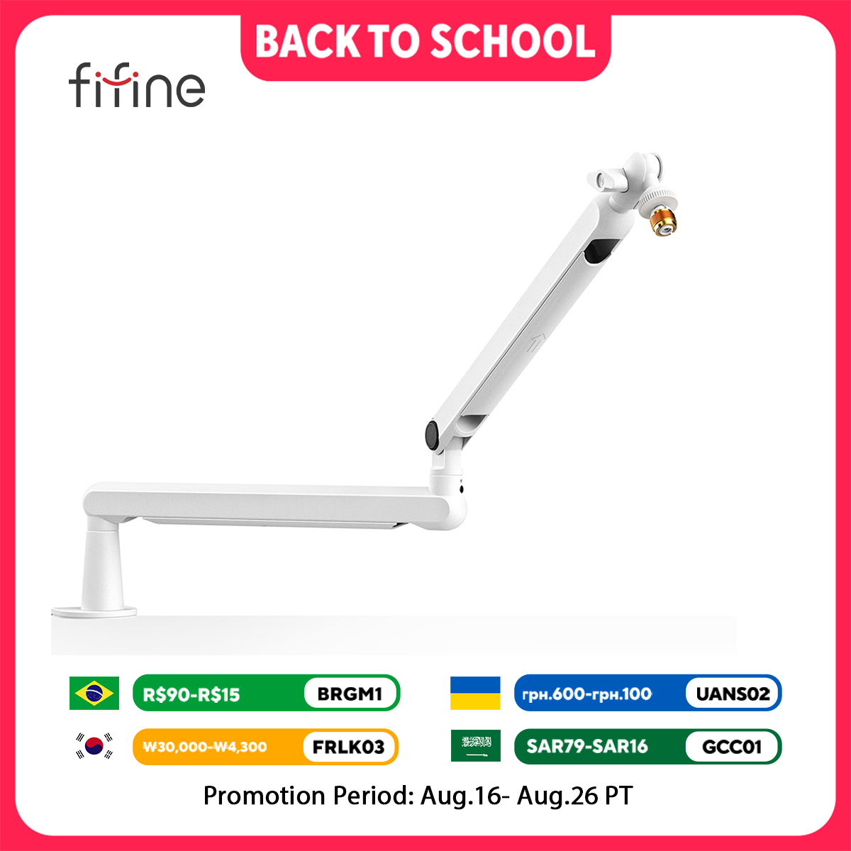 Monitor Arm Clamp - FIFINE Bras de flèche de microphone,