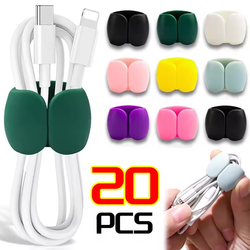 Desk Setup Cable Management - Lot de 10/5/1 organiseurs de câbles