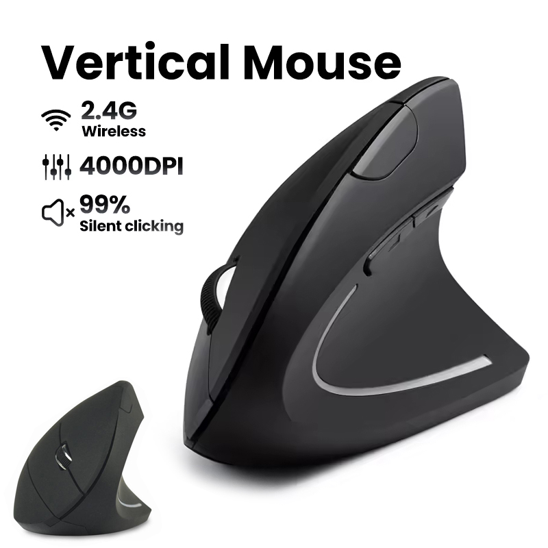 Desk Setup For Work - Souris sans fil ergonomique 1600 DPI,