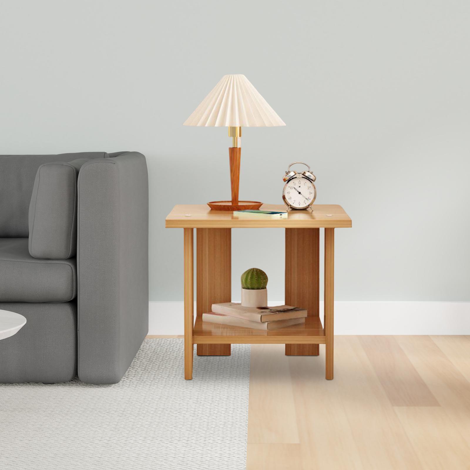 Desk Setup Ideas - Table d'appoint Double couche en bois,