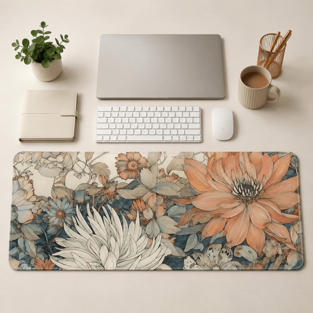 Desk Setup For Work - Set de table rétro à motifs