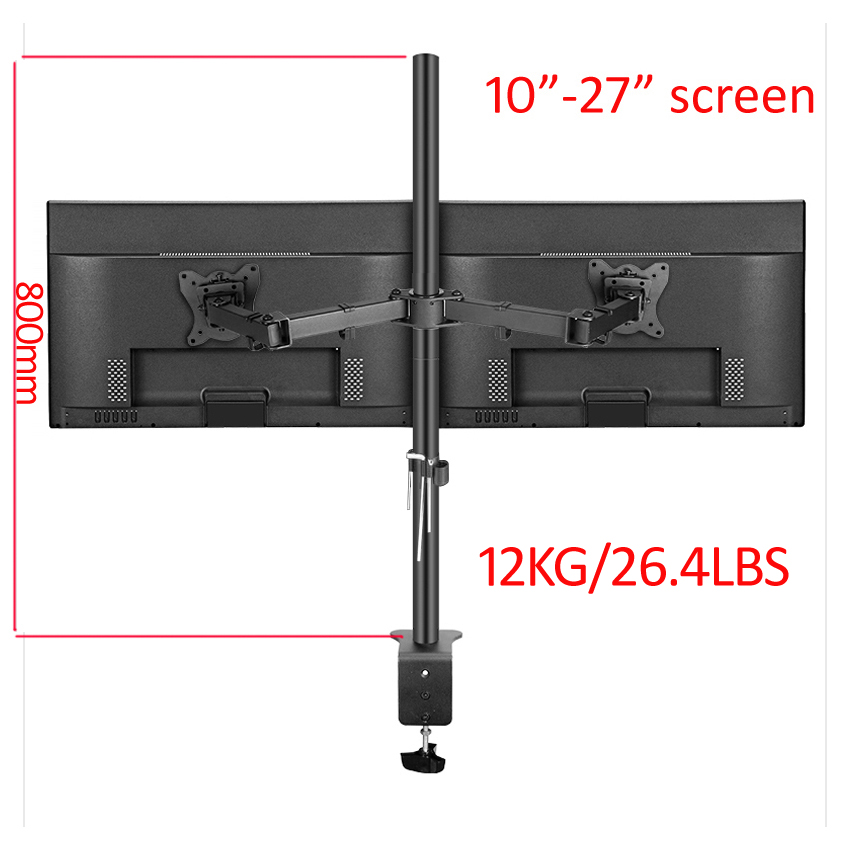 Monitor Arm Clamp - Support de bureau double moniteur rotatif