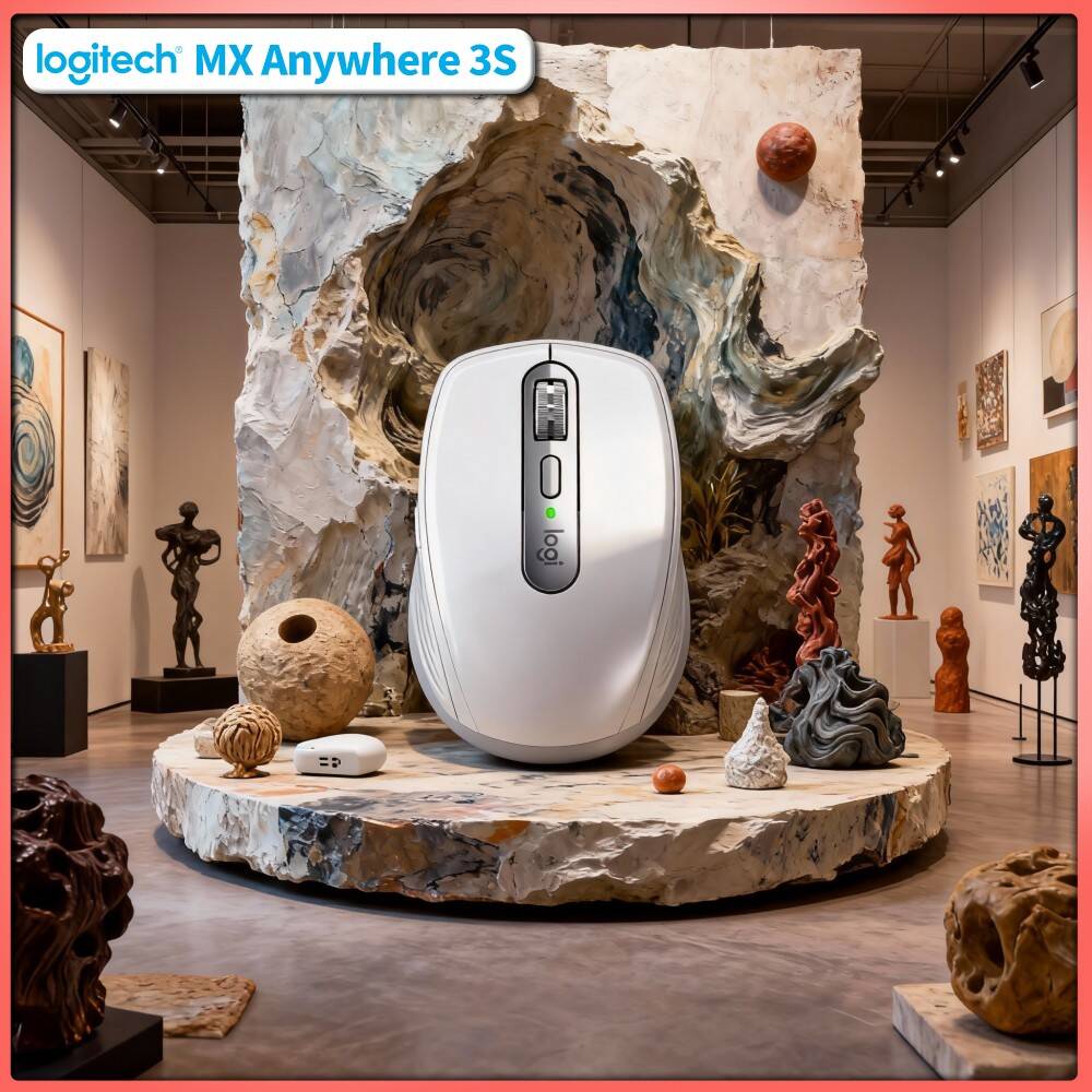 Desk Setup For Work - Souris Premium MX Anywhere 3S -