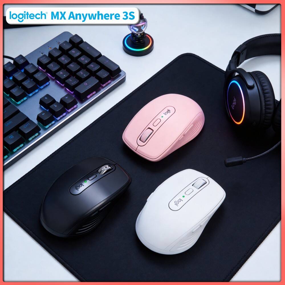 Desk Setup For Work - Souris Premium MX Anywhere 3S -