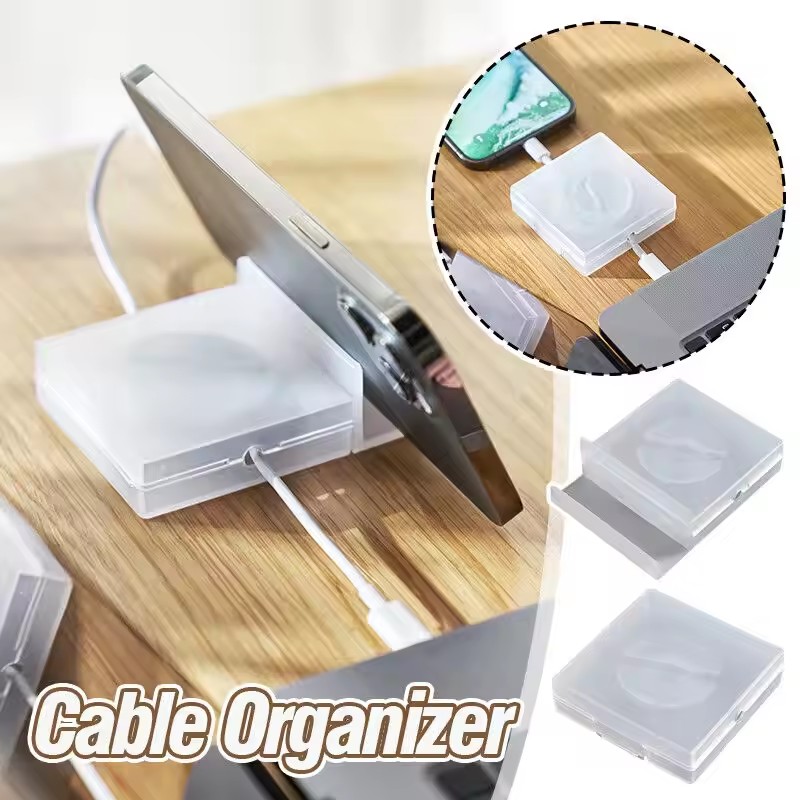 Desk Setup Cable Management - Organisateur de câbles transparent portable, gestion
