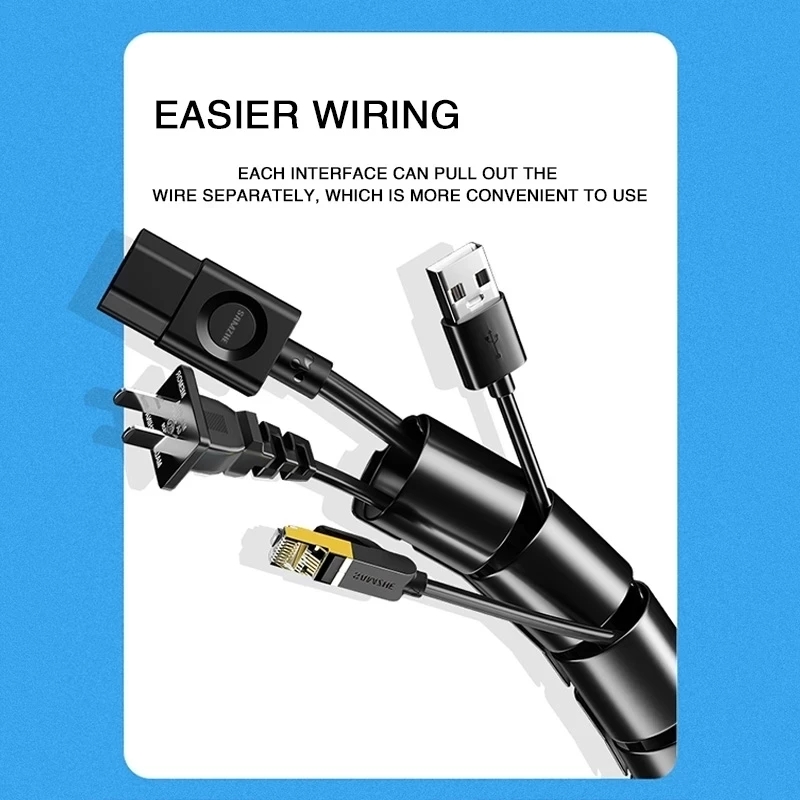 Câble spiralé flexible 2M/1M,  - Desk Setup Cable Management avis et prix