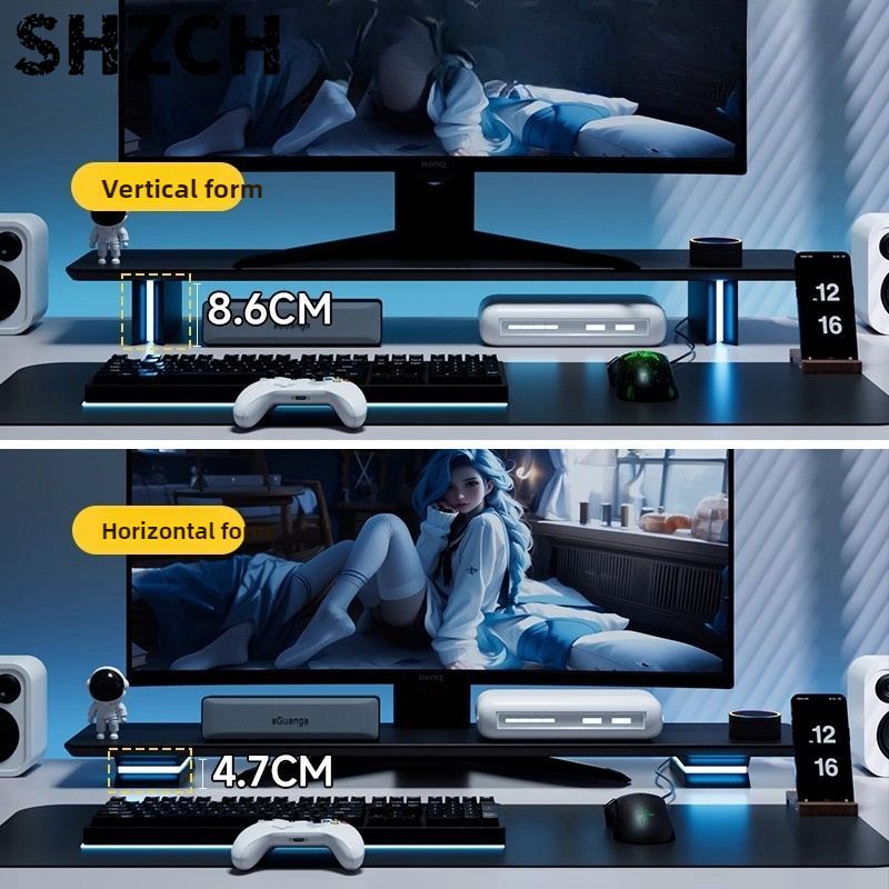 Support d'écran RGB ergonomiqu - Desk Setup For 2 Laptops avis et prix