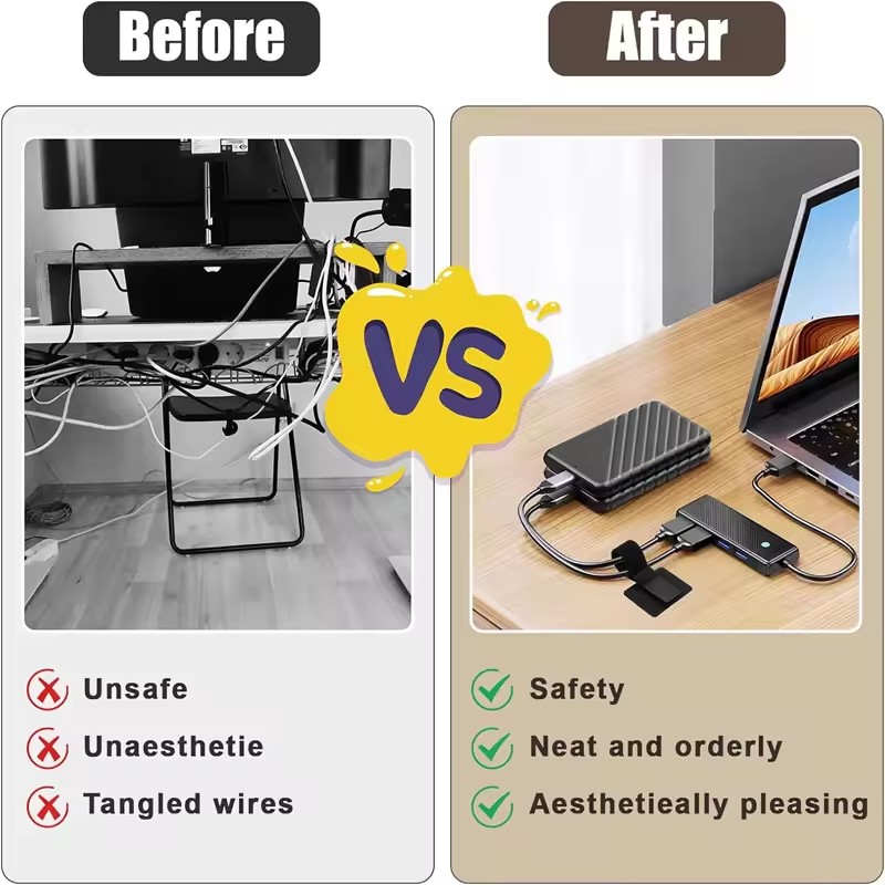 Attaches-câbles adhésifs sous  - Desk Setup Cable Management avis et prix